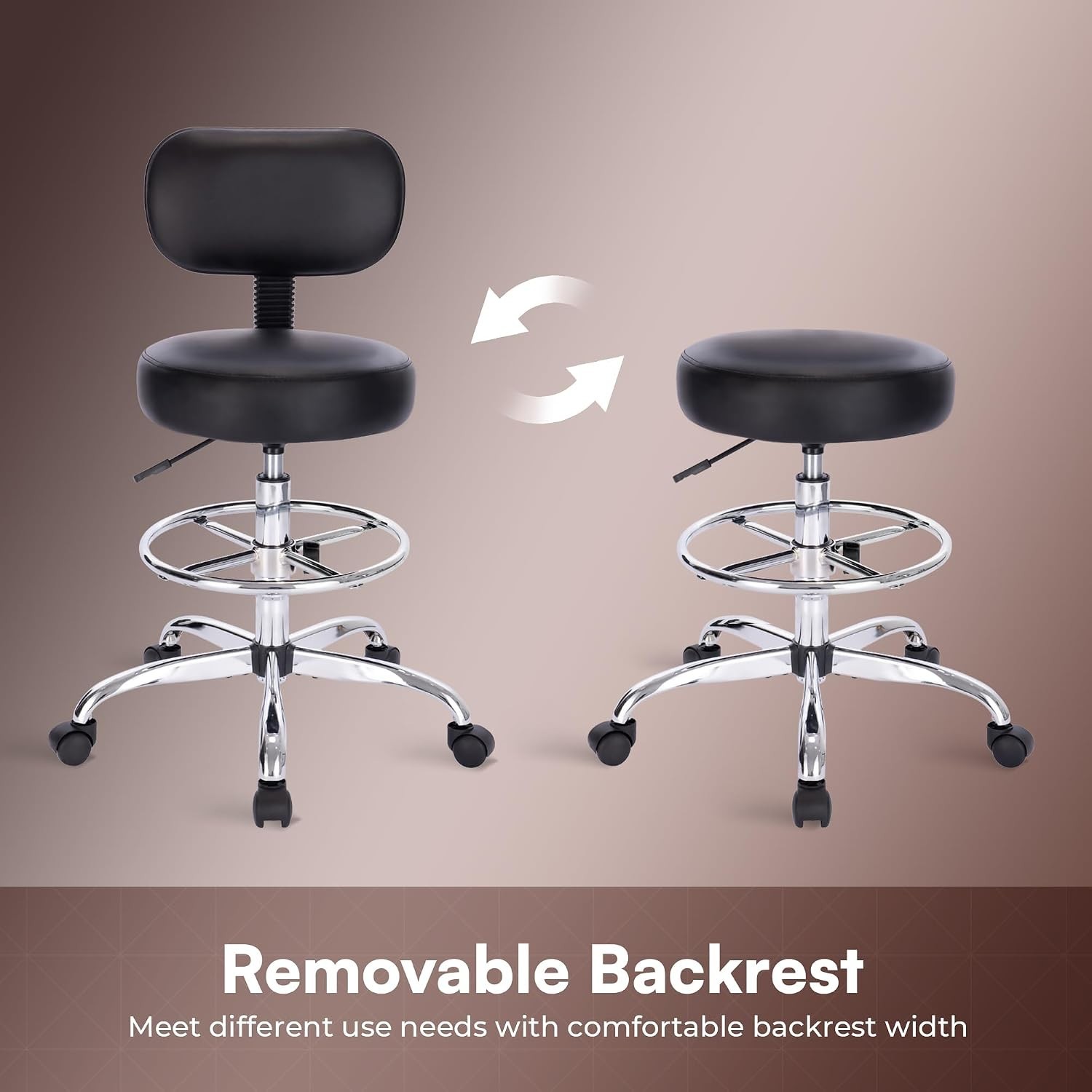 Ergonomic Drafting Chair with Adjustable Height & Backrest for Office Comfort