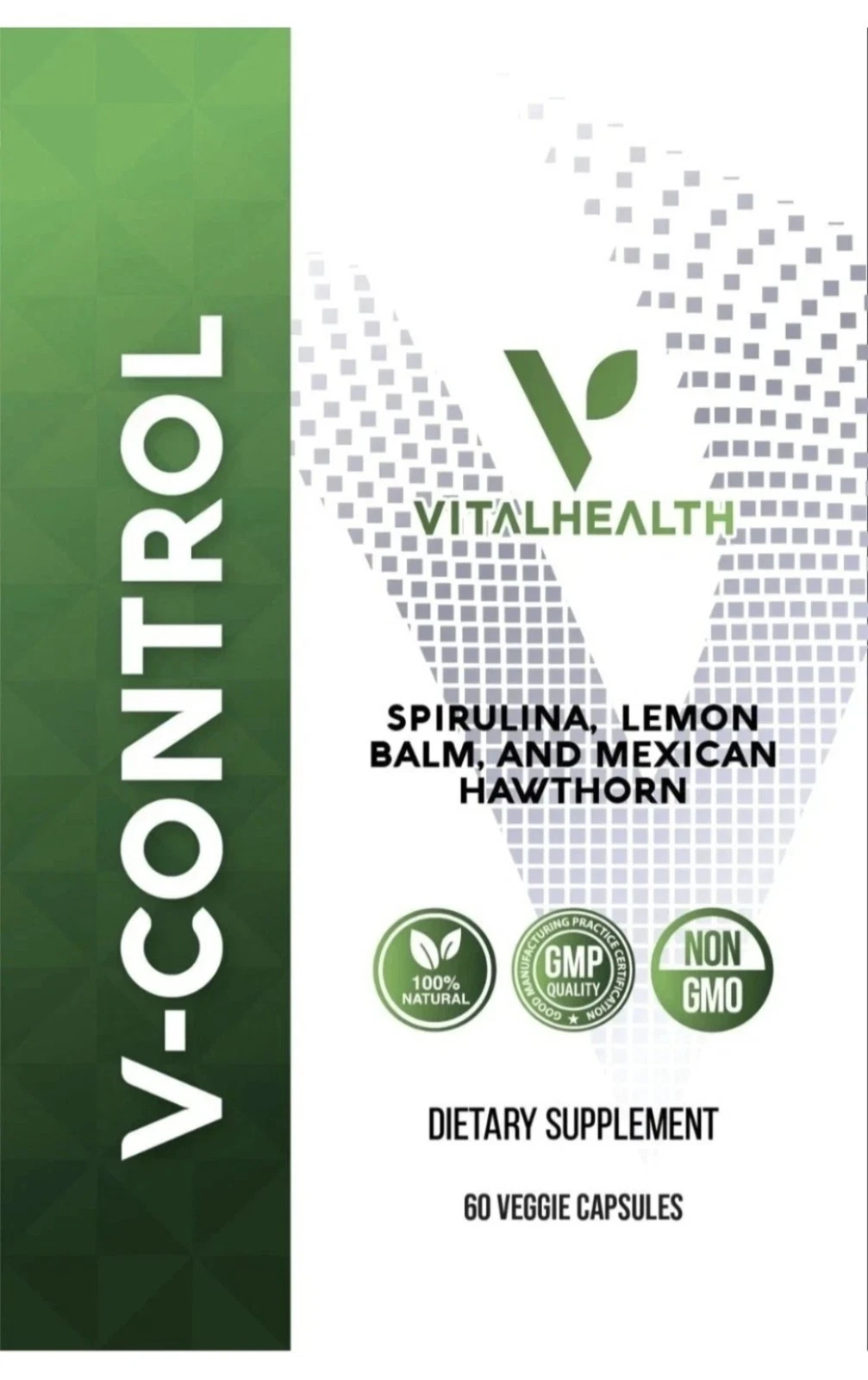 V-Control 60 Veggie Capsules - New/Sealed! Vital Health Epx 07/2027