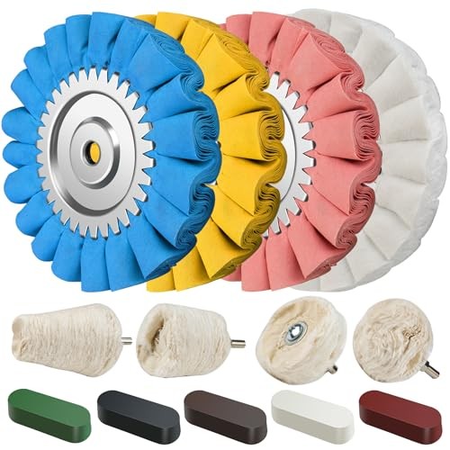 13PCS 8" S-Shape Airway Buffing Wheel Kit,16-Layer Aluminum Metal Polishing
