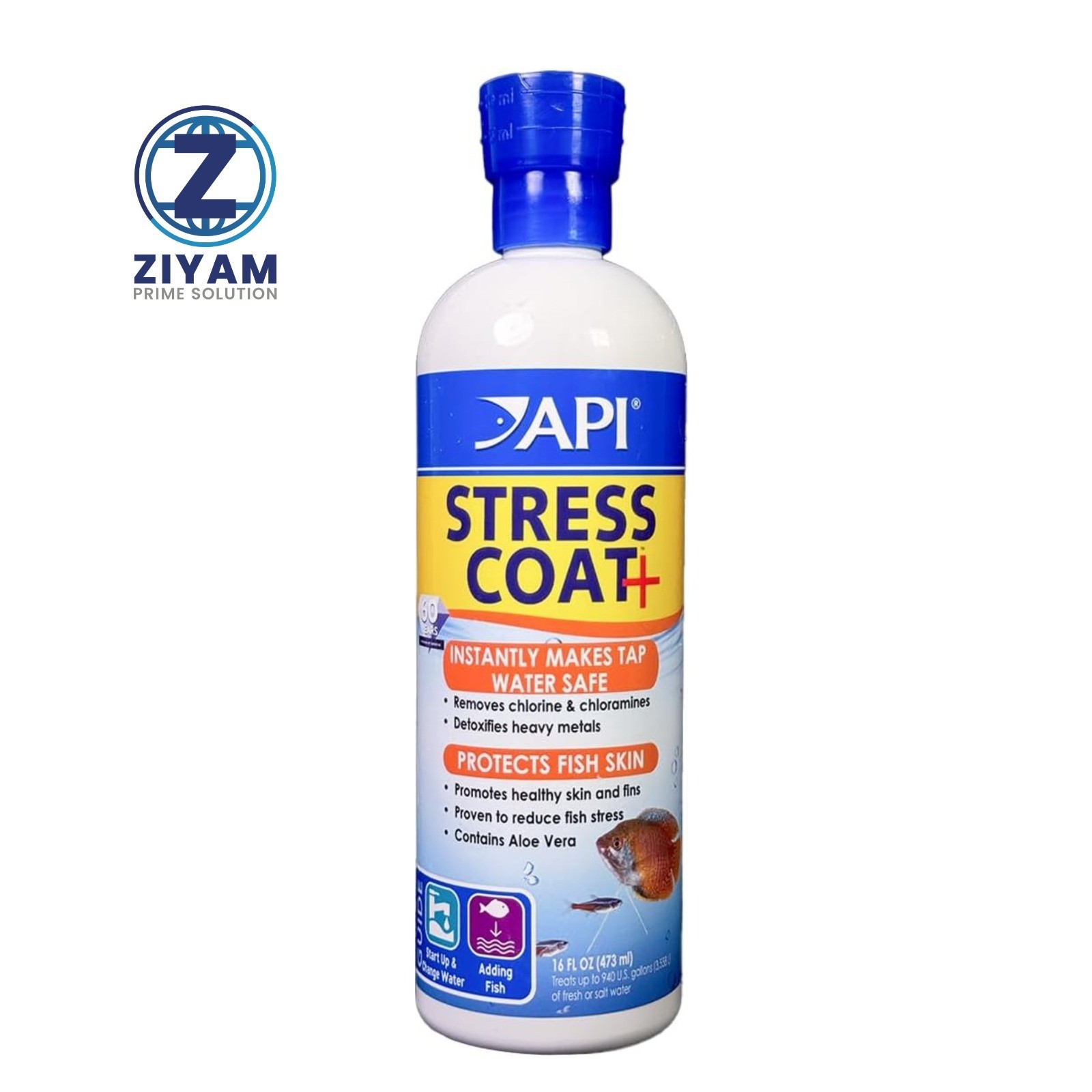 API Stress Coat Aquarium Water Conditioner 16 oz – Fish Healing & Tap Water Trea