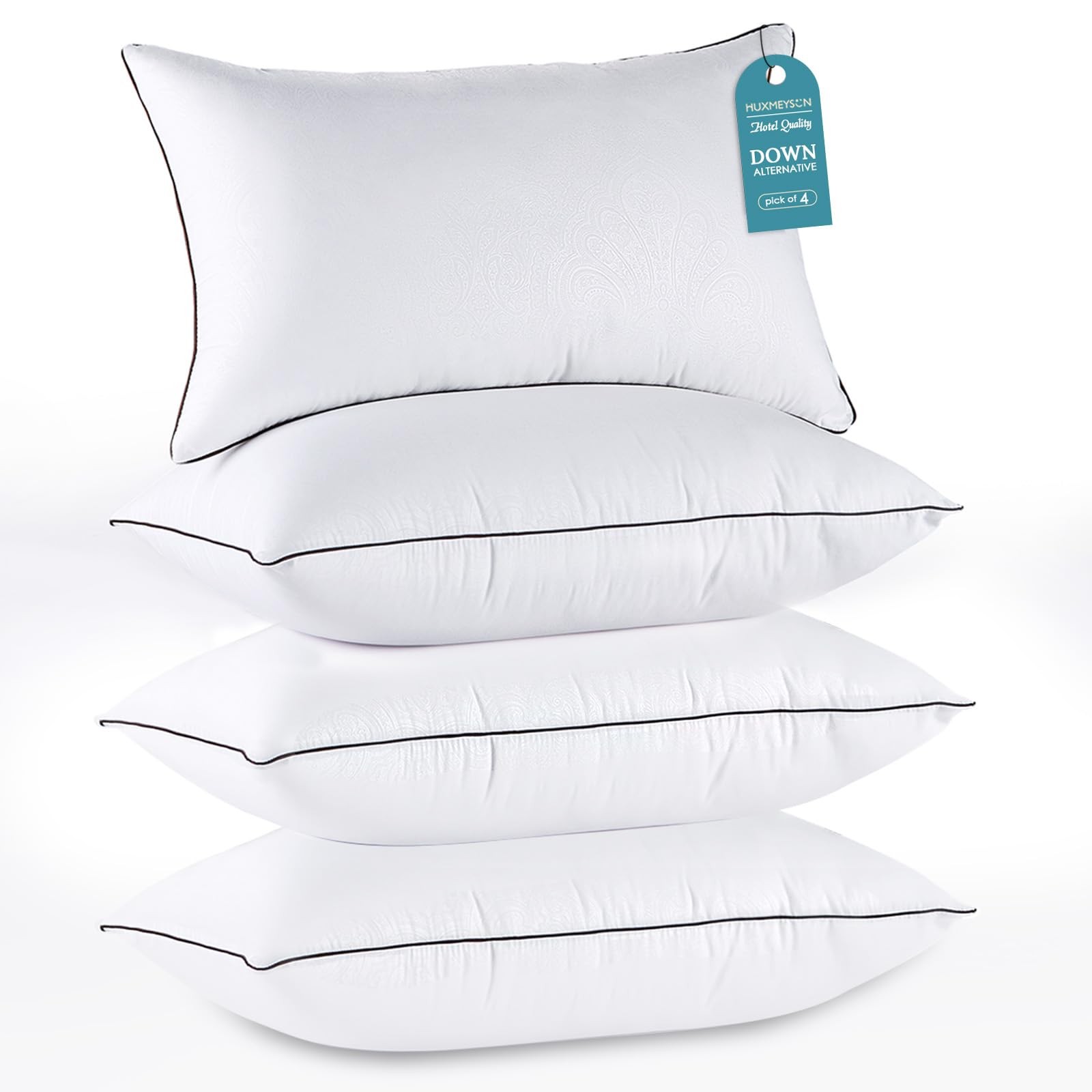 HUXMEYSON Pillows Standard Size Set of 4, Bed - (4 Pack), White