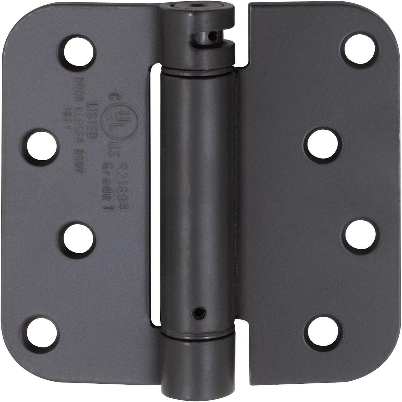 Self-Closing Door Hinge, 4 Inches, 5/8" Radius Corner, Matte Black by Stone Harb
