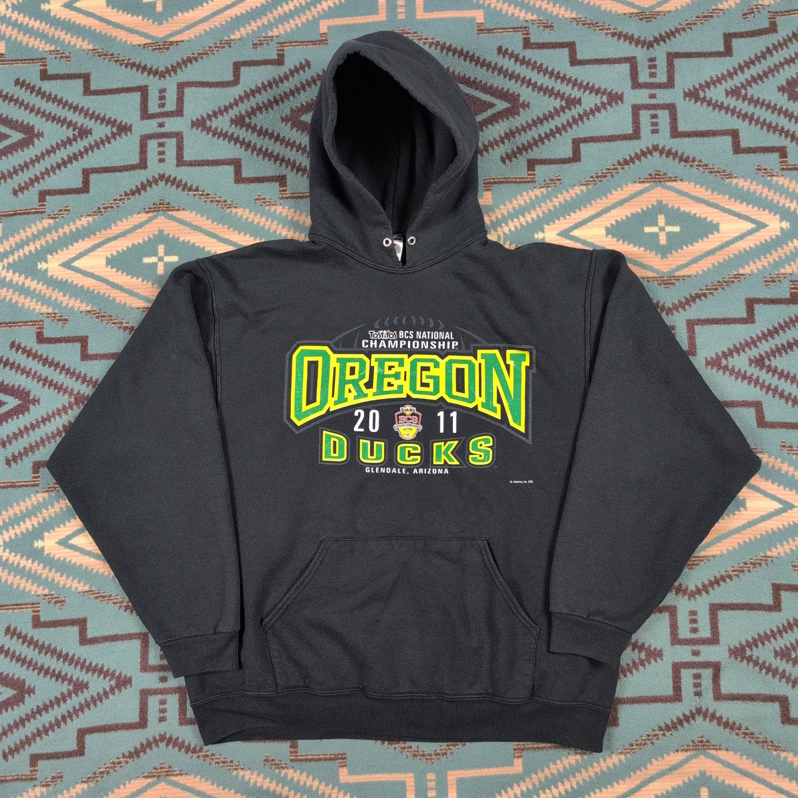 Oregon Ducks 2011 BCS National Championship Hoodie XL Pac 12 Football U Of O