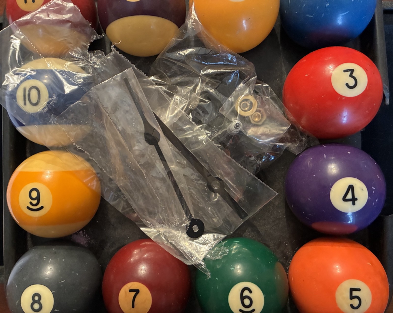 Billiards Pool Regulation Size Ball Wall Clock Parts