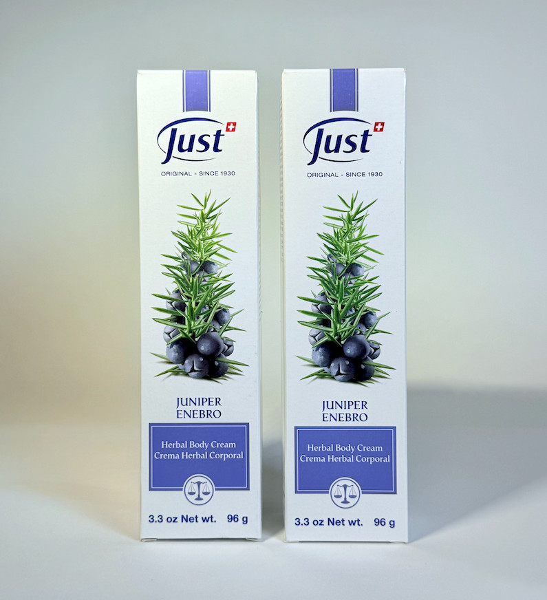 Swiss JUST Crema Herbal de Enebro Juniper Herbal Body Cream 96g PACK  X 2