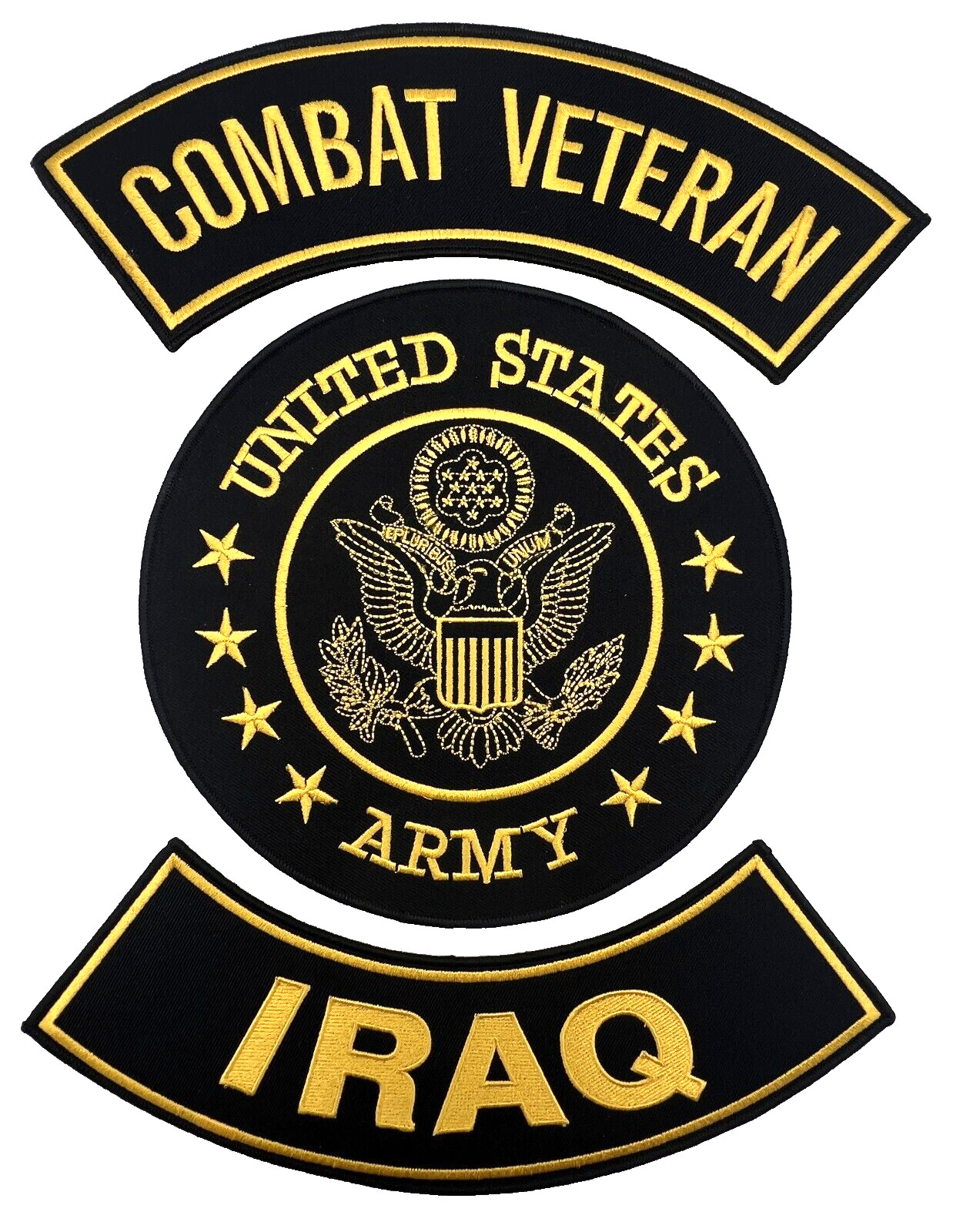 U.S. ARMY COMBAT VETERAN IRAQ MILITARY MOTORCYCLE VEST LOT OF 3 PATCHES