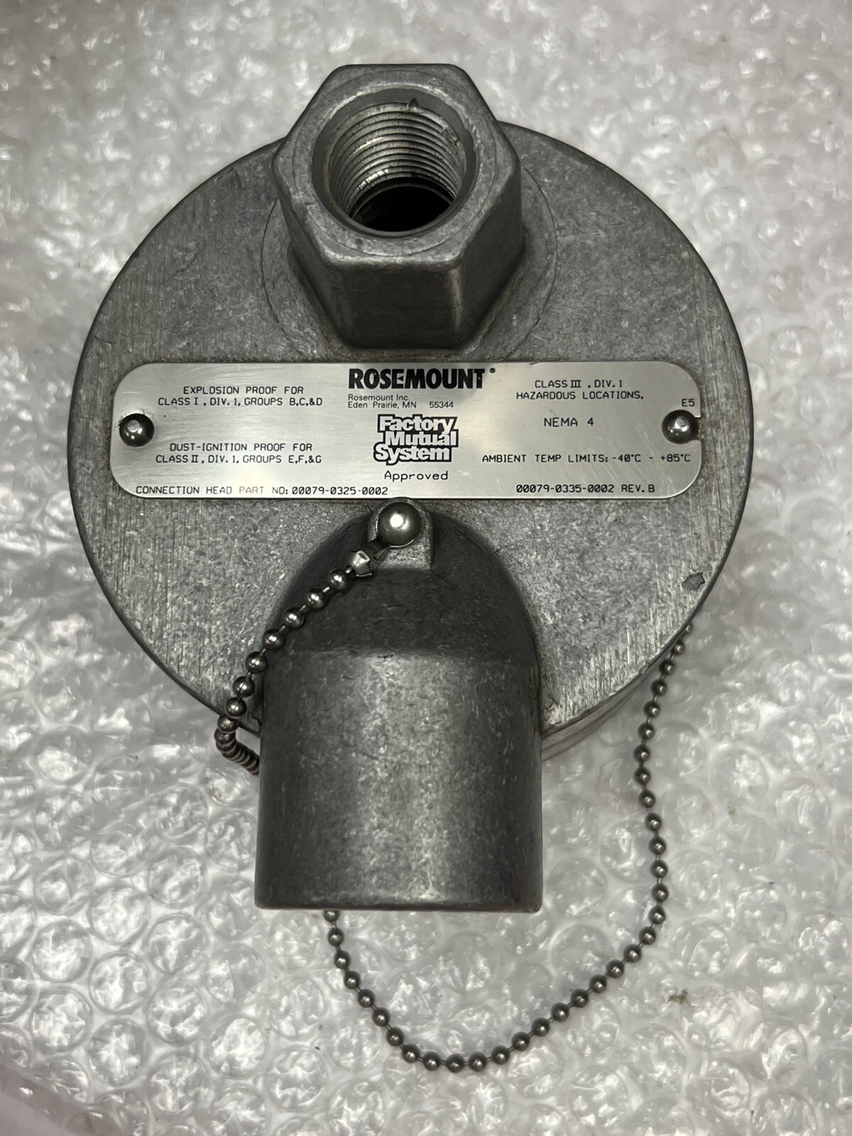 NEW 00079-0325-0002 ROSEMOUNT EXPLOSION PROOF CONNECTION HEAD