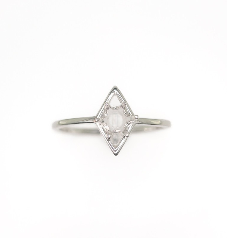5 mm Round Solitaire Frame Ring Setting Sterling Silver