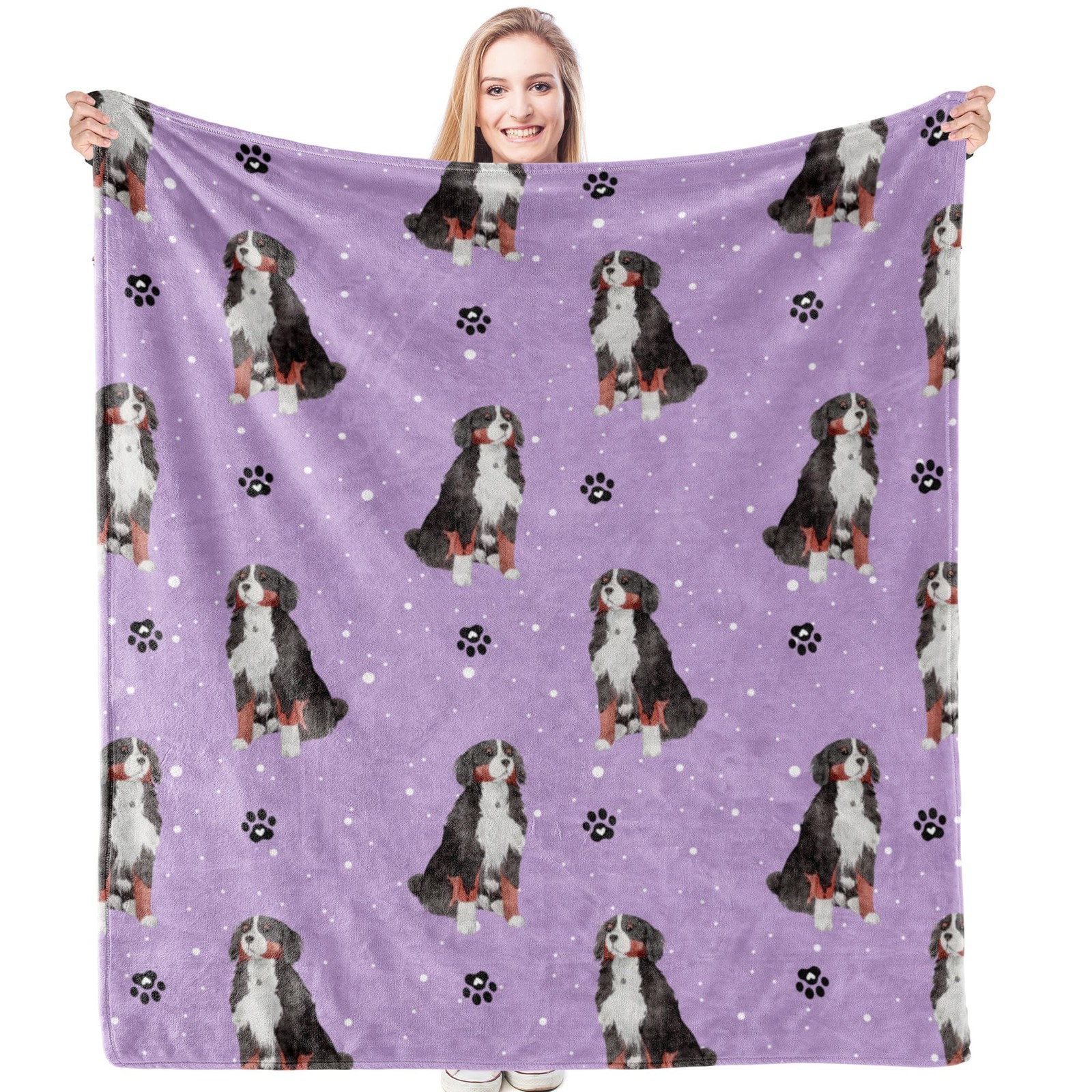 Bernese Mountain Dog Blanket Bernese Mountain Dog Gifts for Women Throw Blank...