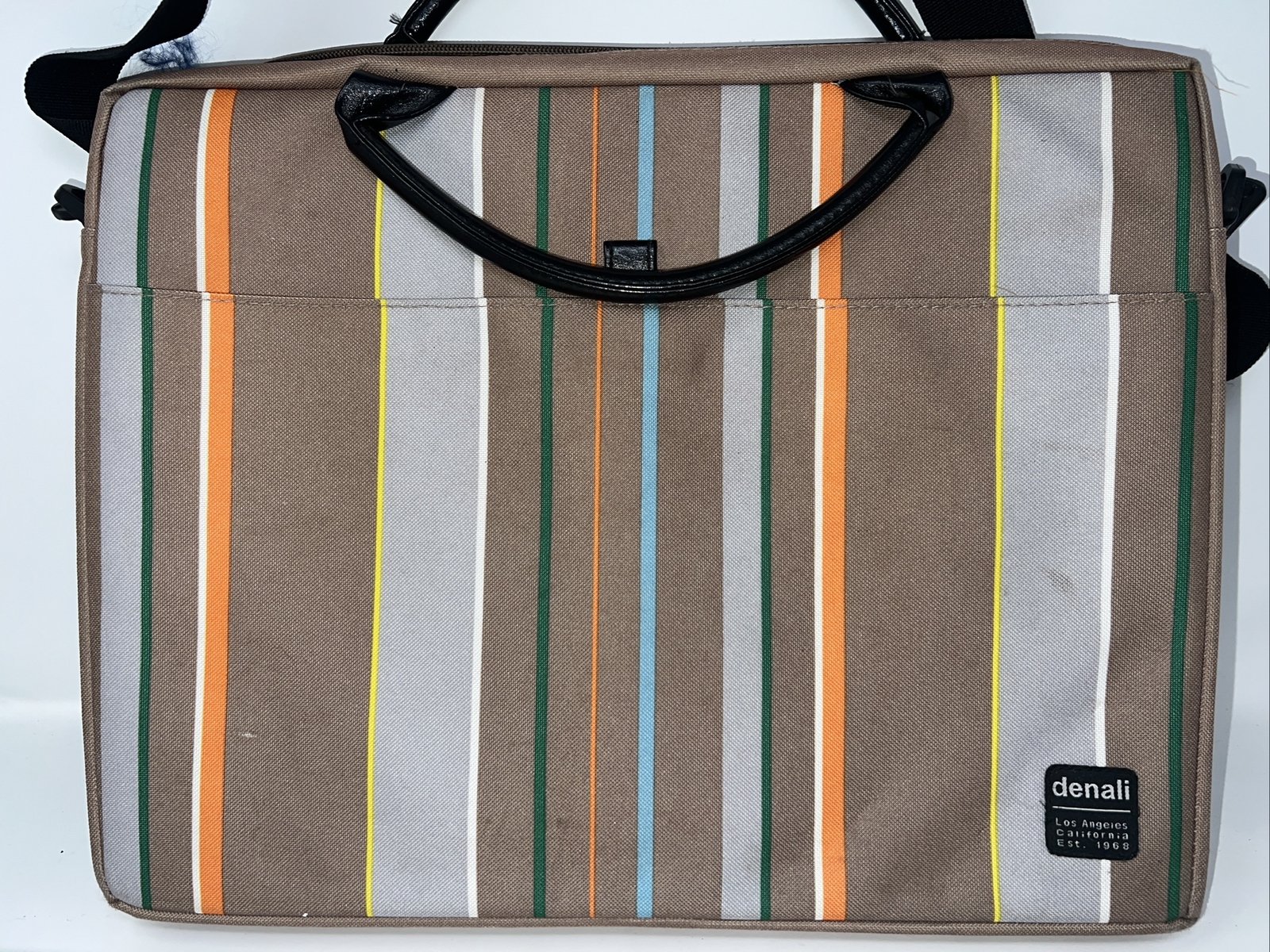Denali Laptop Messenger Bag Striped Padded Travel Canvas Multipurpose