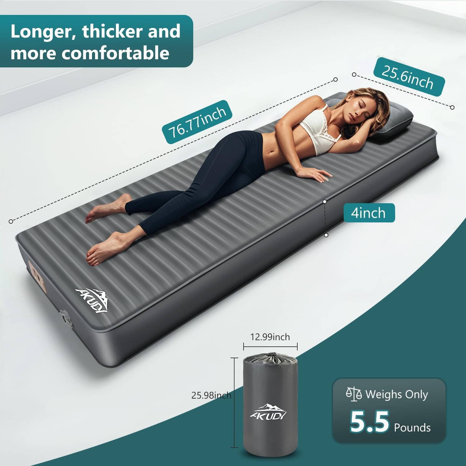 Self Inflating Sleeping Pad with Electric Pump