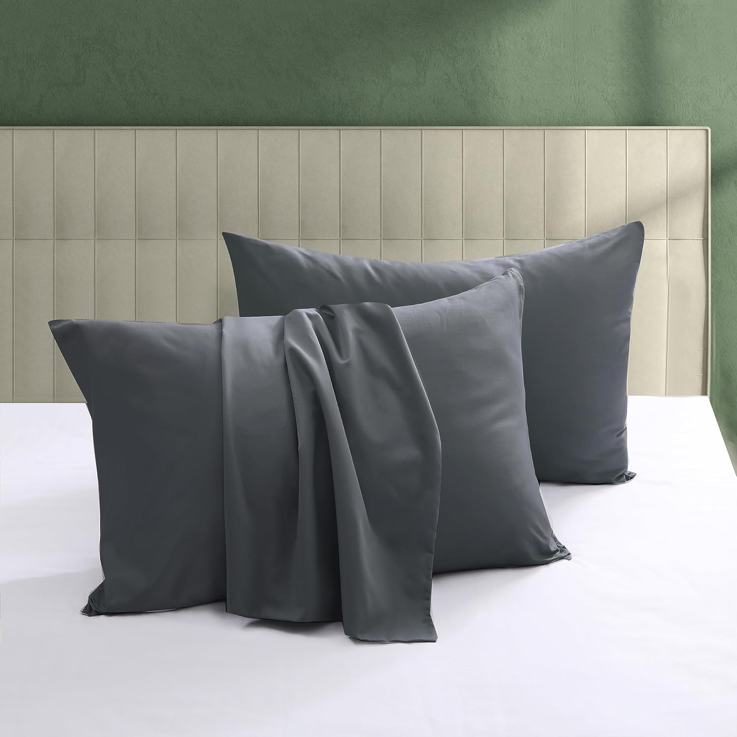100% Egyptian Cotton Zippered Toddler Pillowcases Set of 4, 600 Thread Count Sma