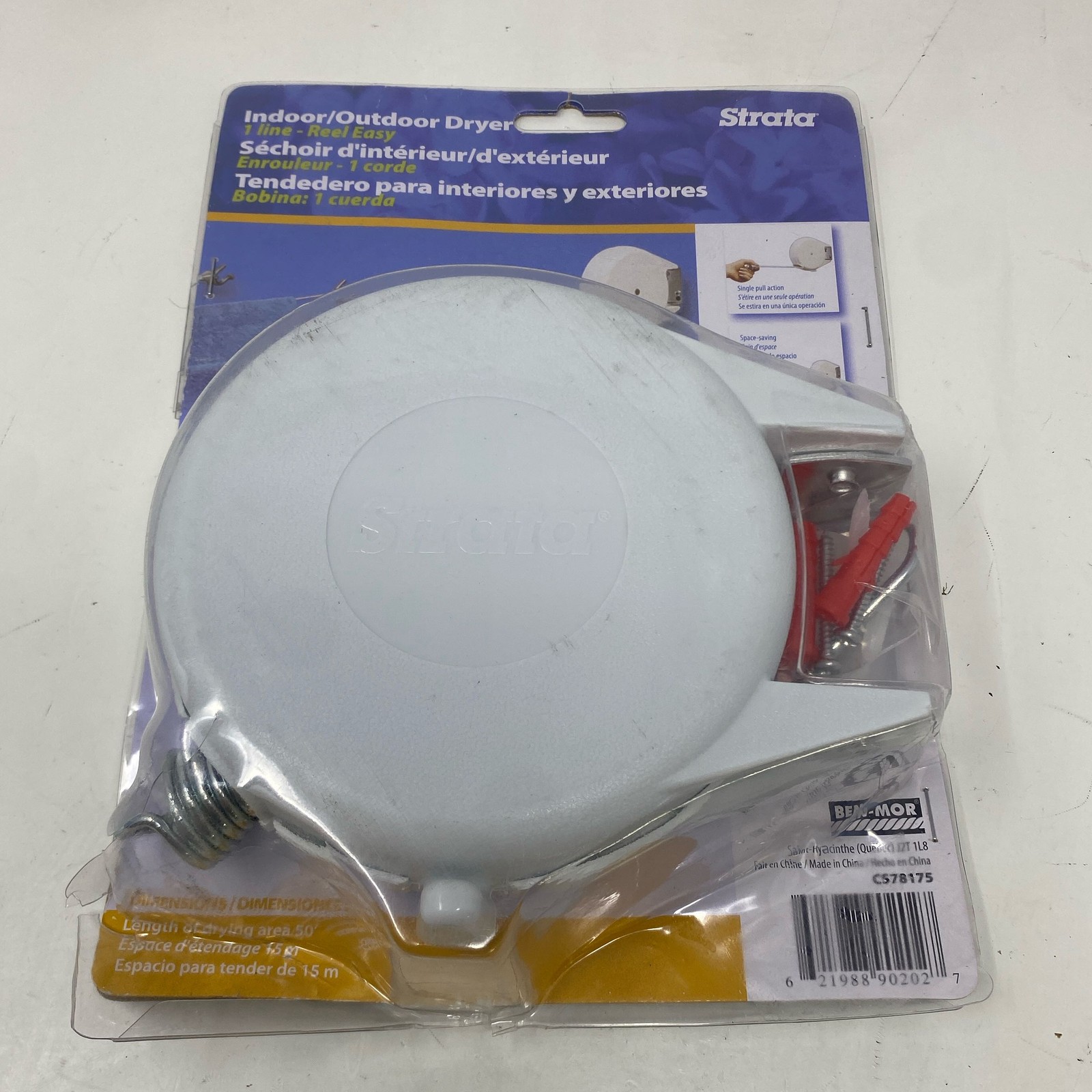 Strata 50-ft Retractable Clothesline Indoor/Outdoor - White