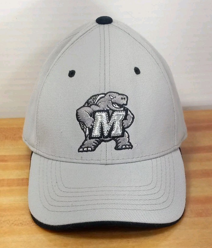 University of Maryland Terrapins☆Black/Gray Fitted Hat☆New Top Of The World☆NWOT