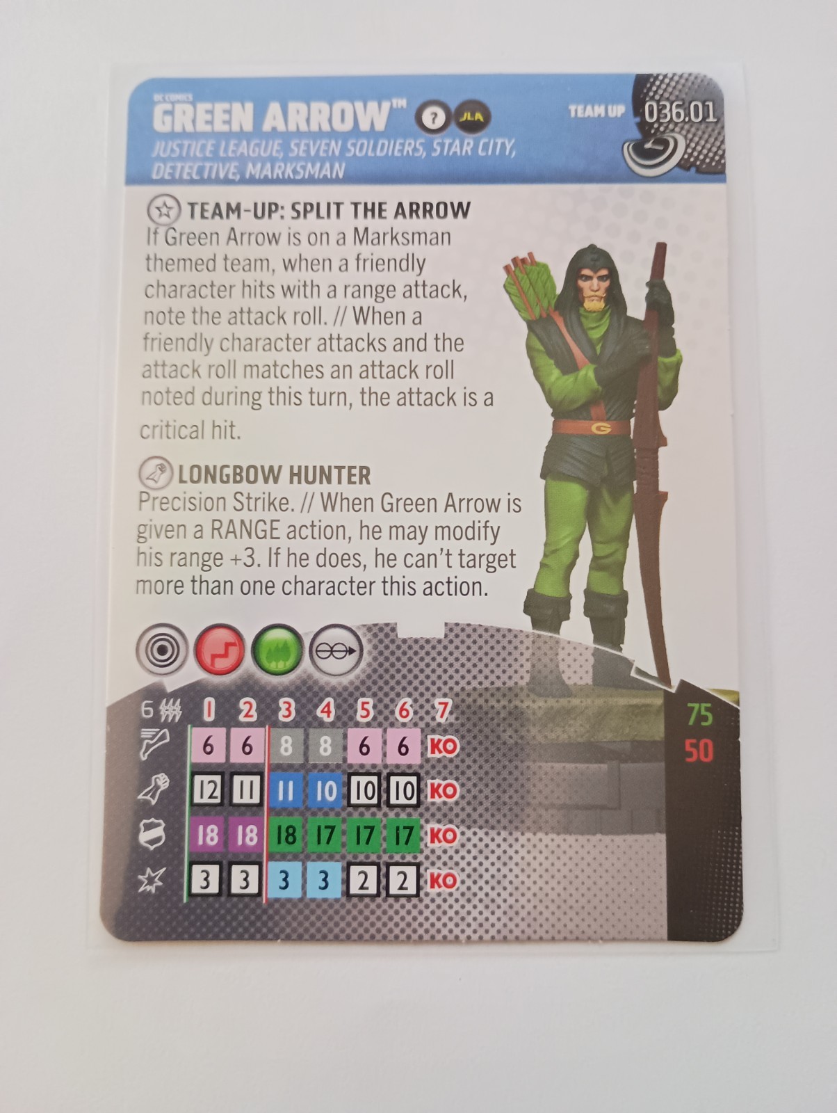 Heroclix Green Arrow 036.01 Team Up Card DC Masters of Time