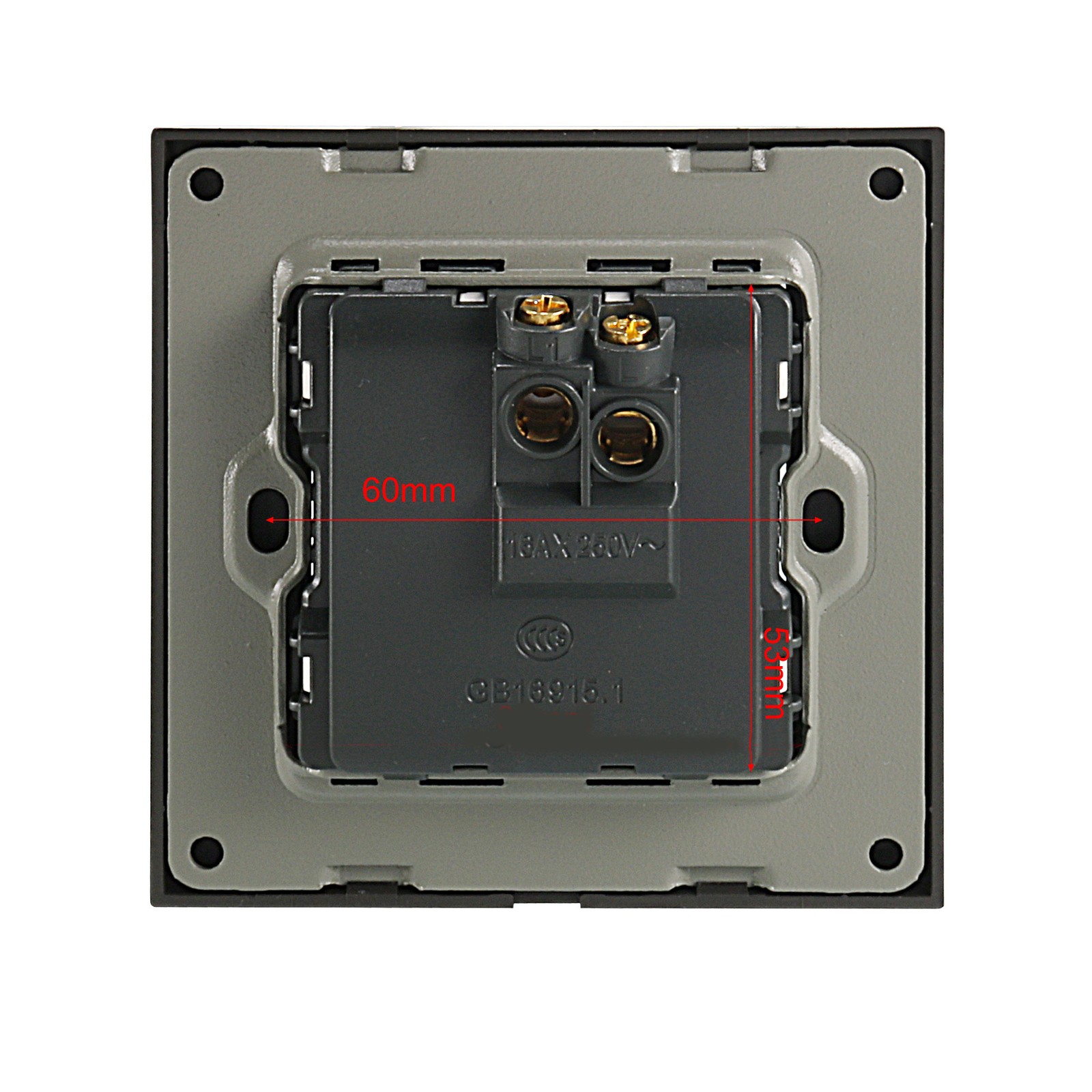 Push to Exit Button Switch Wall Mounted Resettable Square AC 250V 16A
