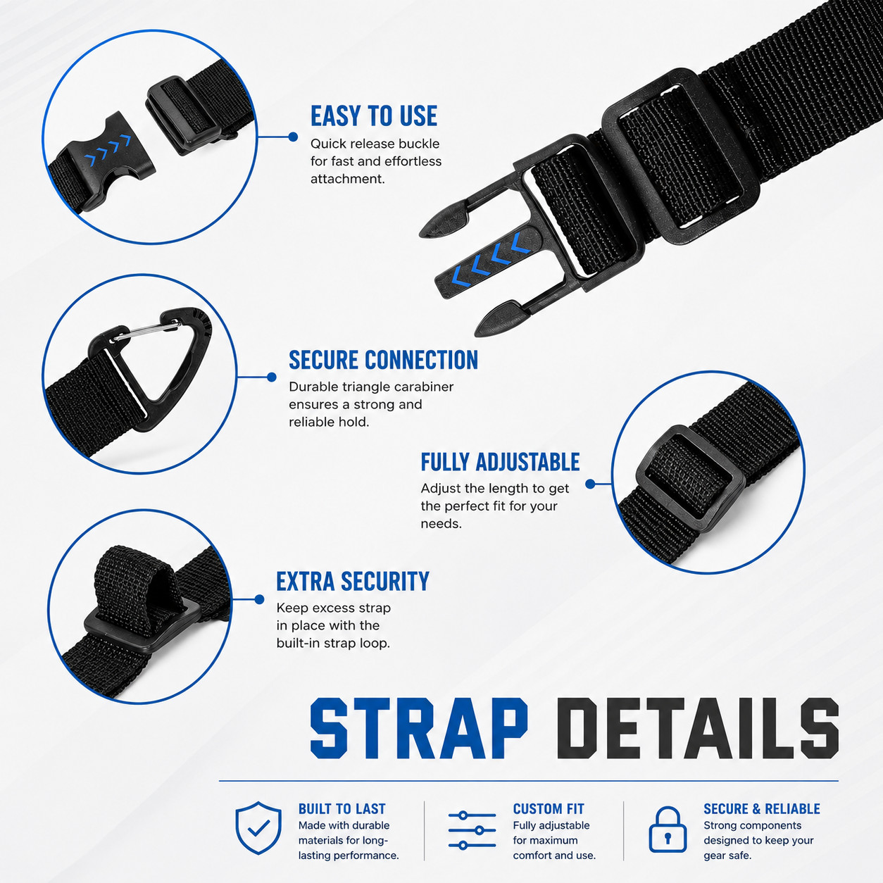 Heavy Duty Wrap Bundle 4 Hanging Cable Straps Cable Organizer