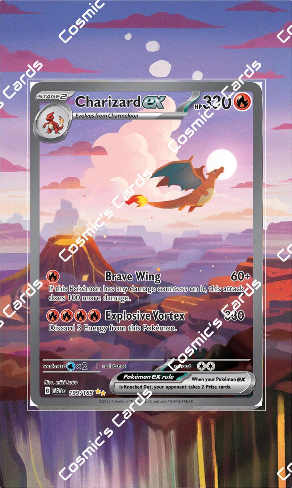 Charizard EX from Pokémon 151| Display Case Extended Art for Pokemon Card