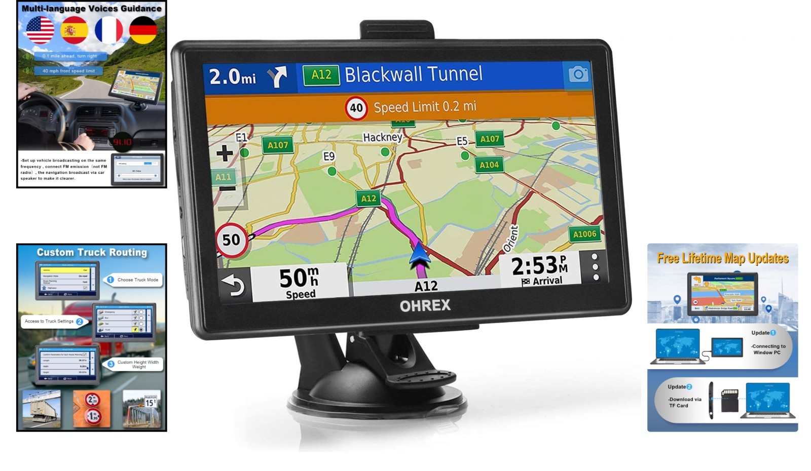 Professional Truck GPS 7” – Bluetooth & Lifetime Updates for Safe Navigation
