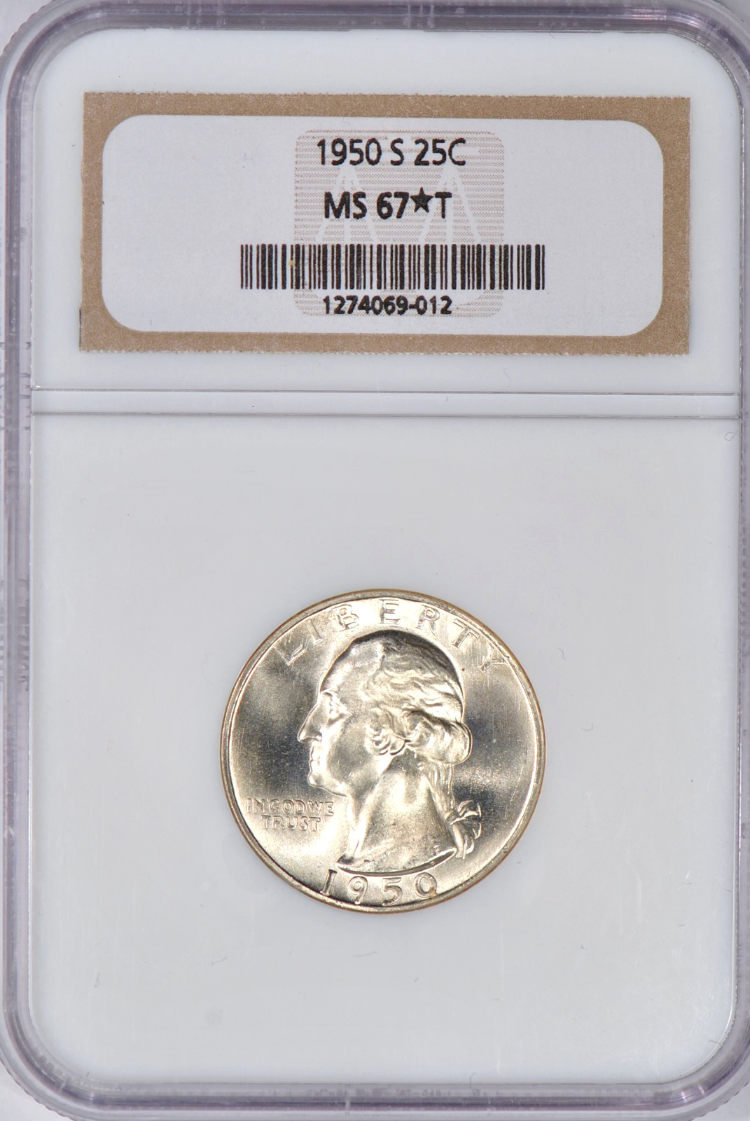 1950 S Washington Quarter NGC MS 67 STAR 67* Rare Silver Coin Gem 25C