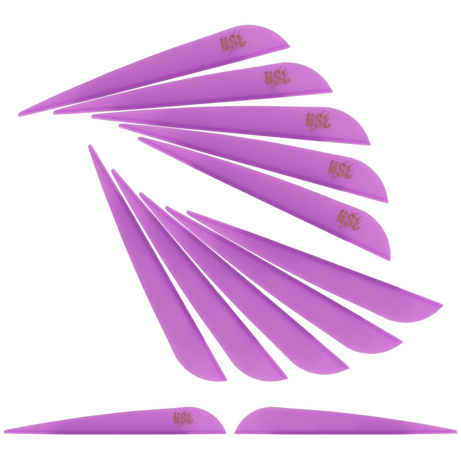 Hosolee 36 Pack Archery Fletches 4 Inch Arrows Vanes Plastic Purple+Logo