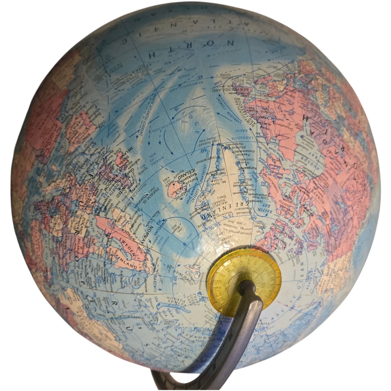 Globemaster Scanglobe Type-Y 12 Inch Diameter Globe World Map Plastic Base & Arm