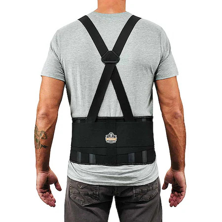 Ergodyne 1625 Elastic Back Support, Black, Elastic, 4Xl