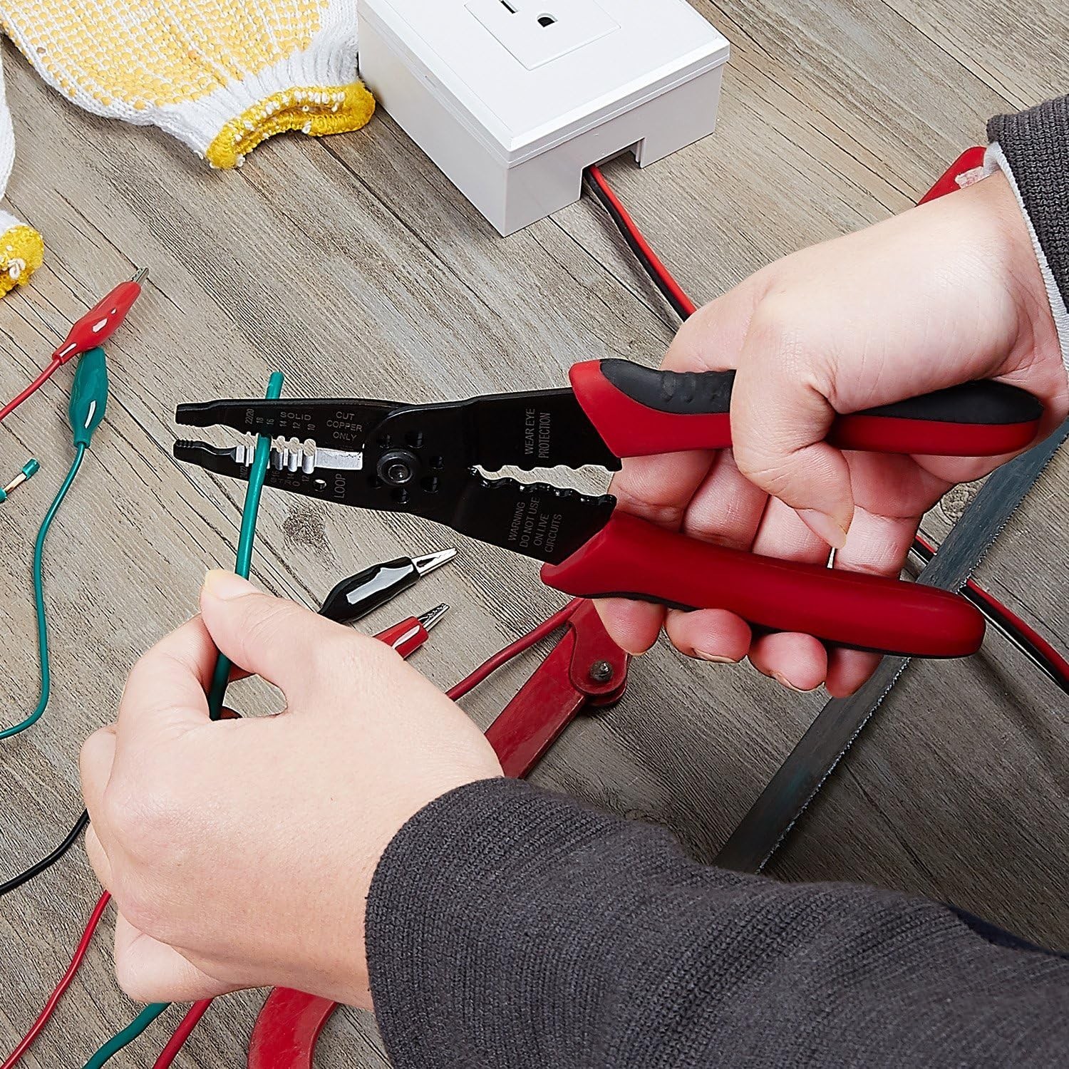 Professional 8-Inch Multi-Function Wire Stripper and Crimping Tool - Durable