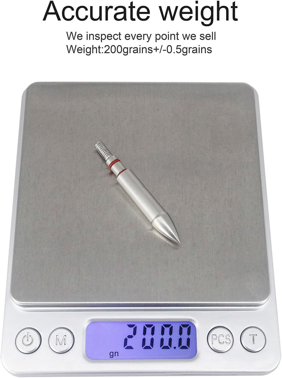 Stainless Steel Archery Field Points, Easy Pull Various OD for 85/100/125/150...