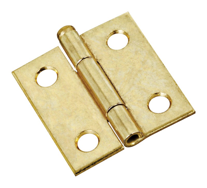 National Hardware N141-754 Brass Steel Full Mortise Narrow Hinge 1-1/2 L in.