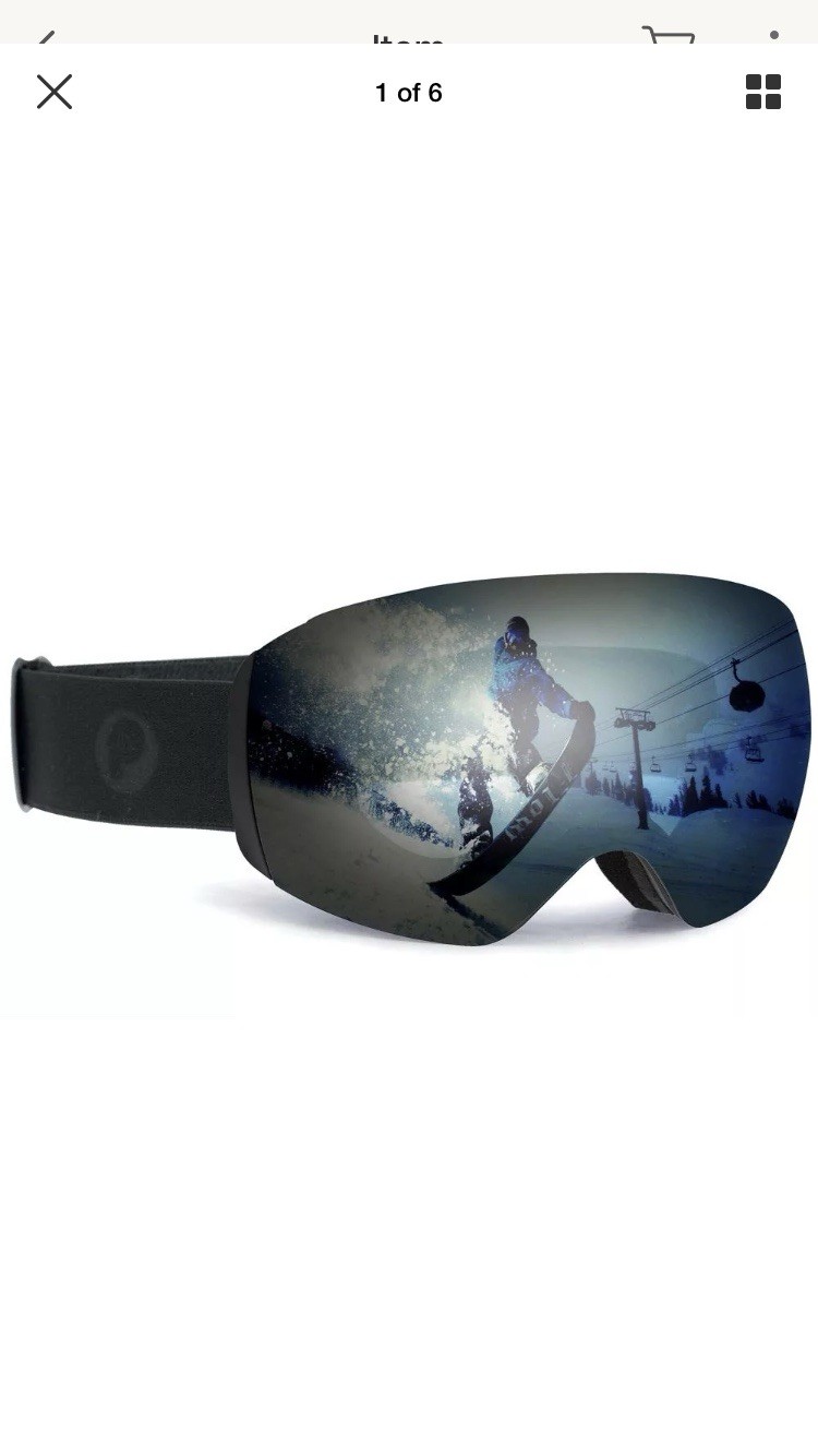 Picador Ski Snowboard Anti Fog Black Goggles