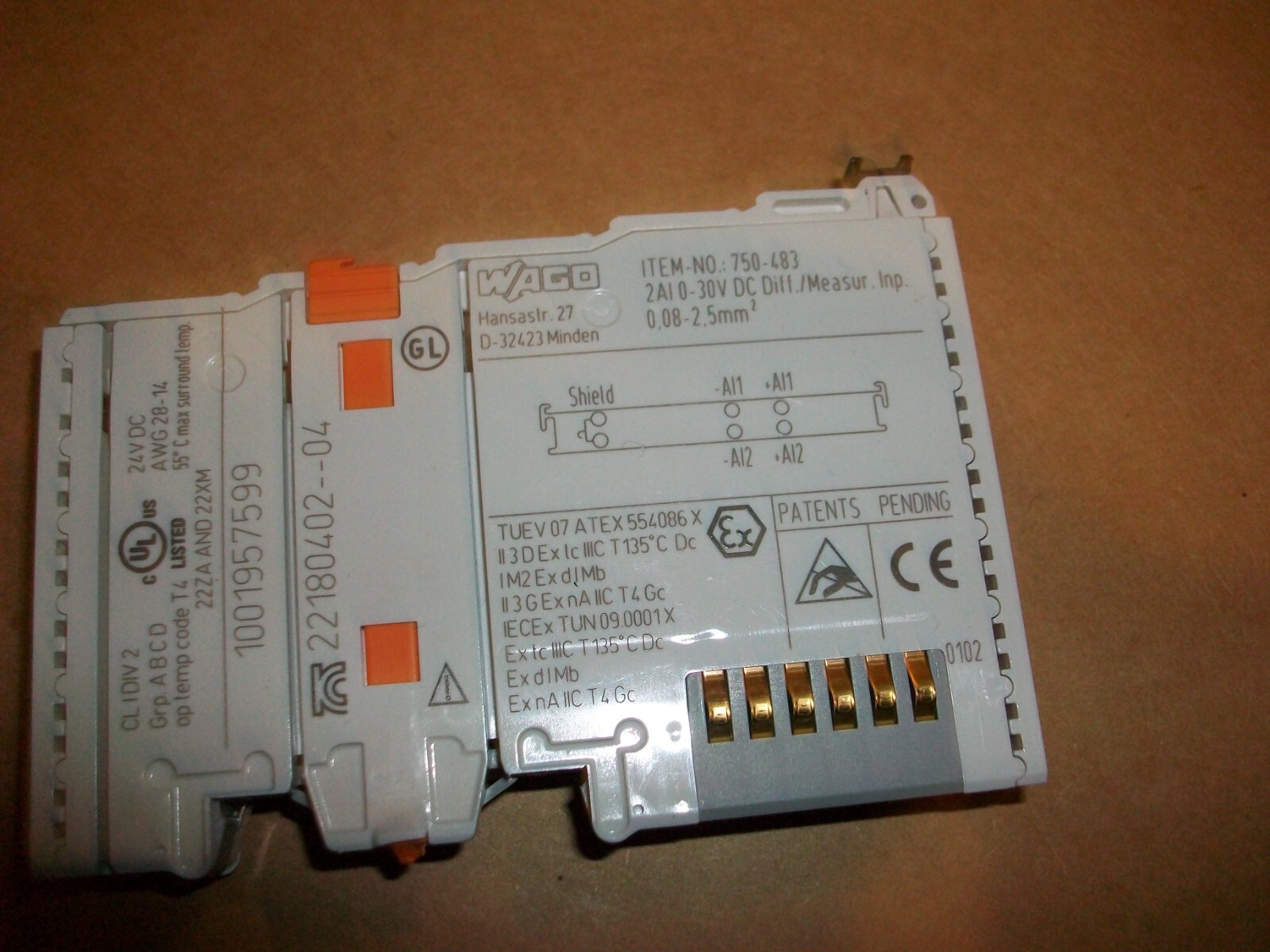 WAGO 750-483 2-Channel Analog Input NEW OPEN BOX