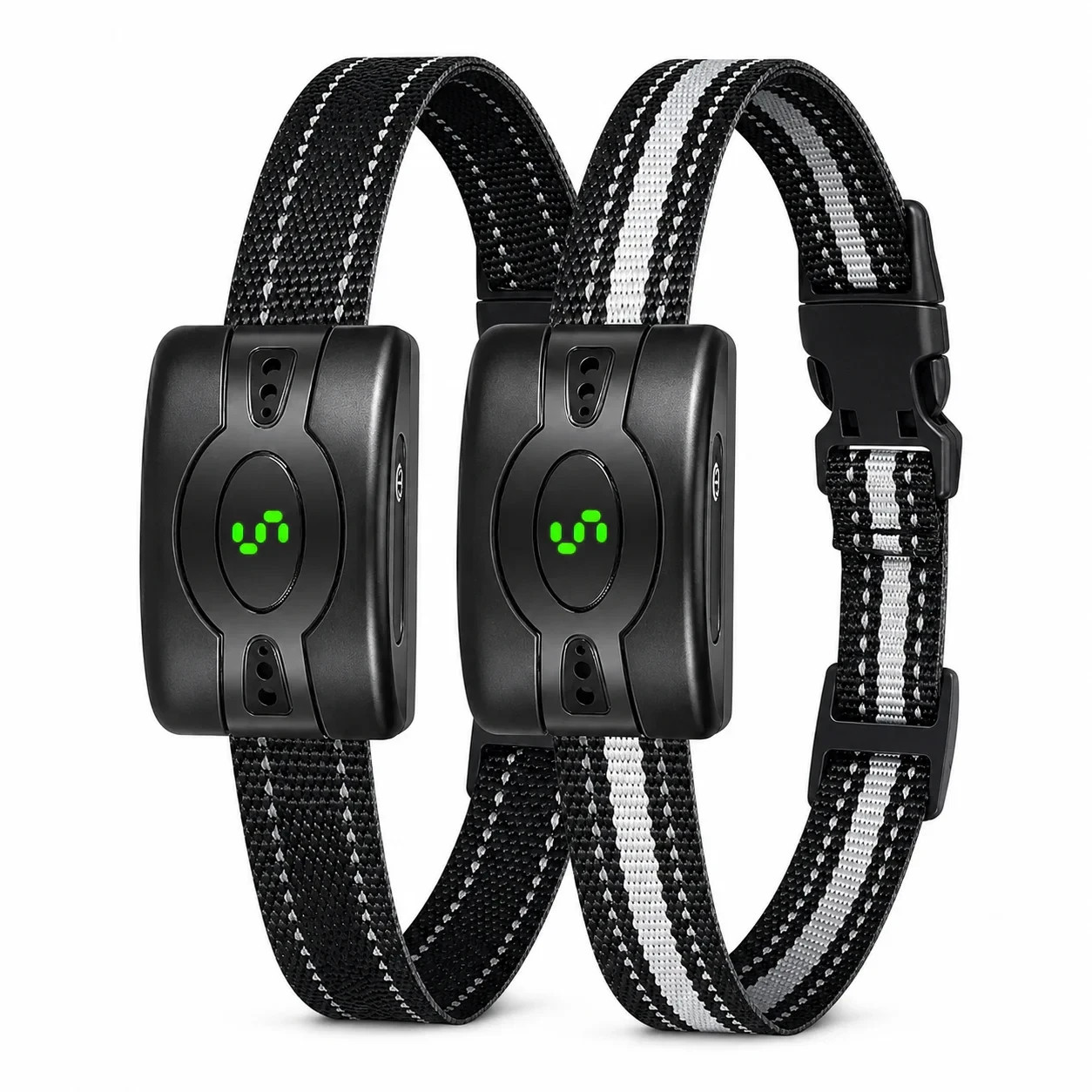 2 Pack Dog Bark Collar No Shock Rechargeable Anti Bark Vibration Beep IP67