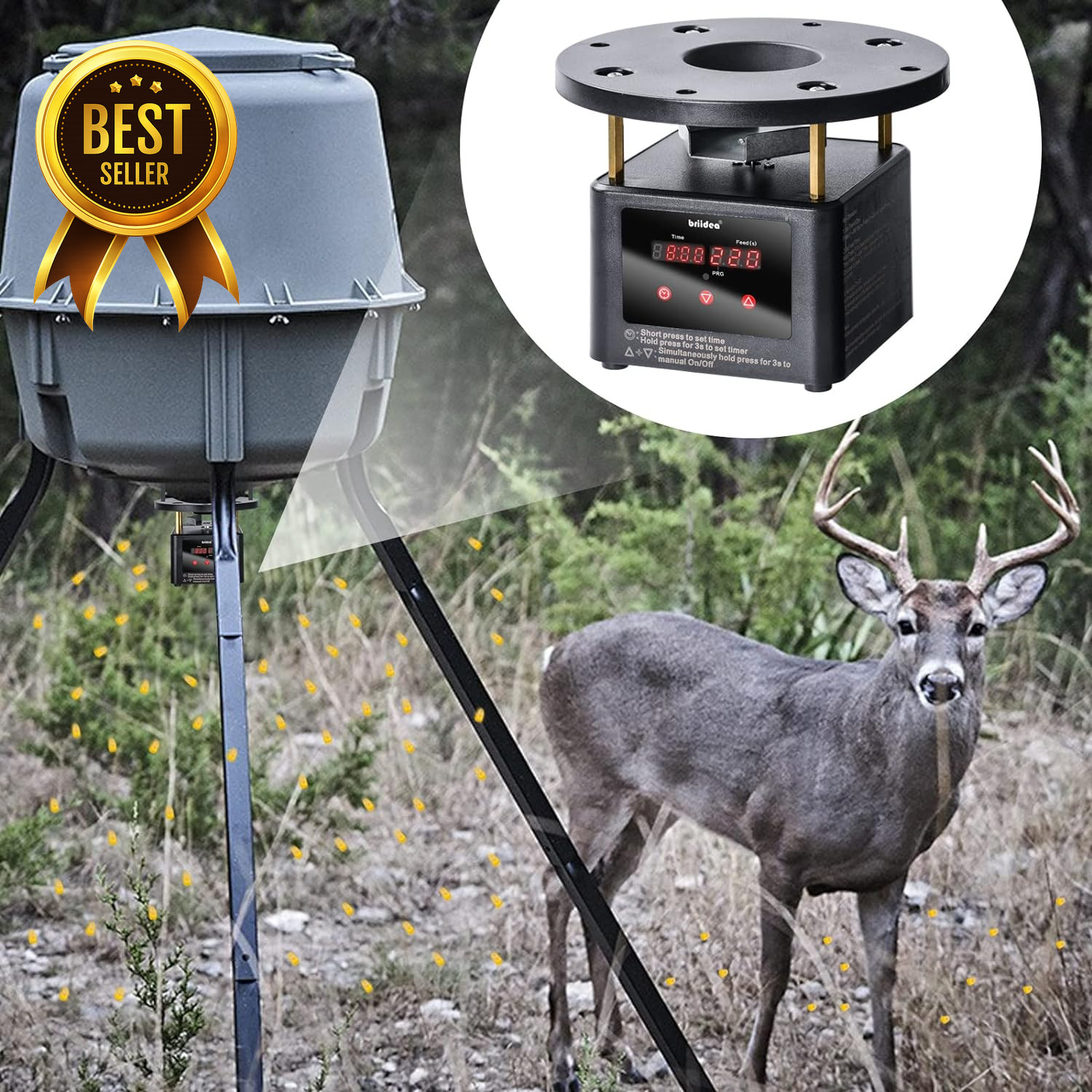 Deer Feeder Timer Kit All-in-One Programmable Digital Motor Spinner Plate Adjust