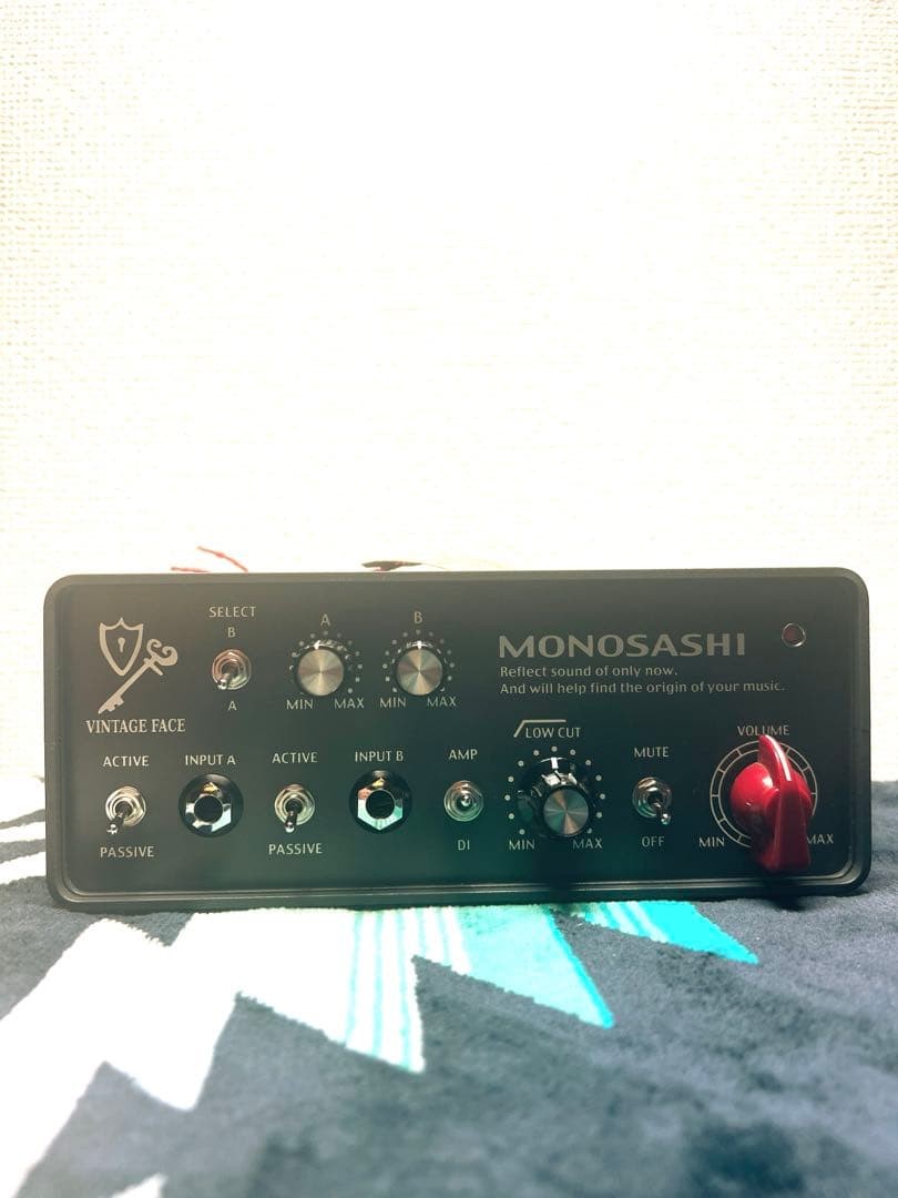 Vintage Face MONOSASHI Bass Preamp DI Box Manual 24V Power Used