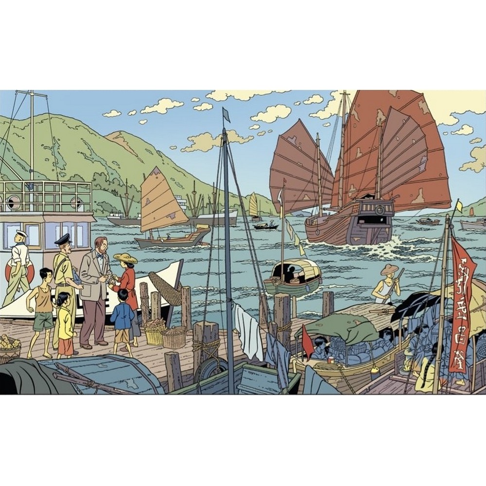 Blake and Mortimer Postcard: The Port (15x10cm)