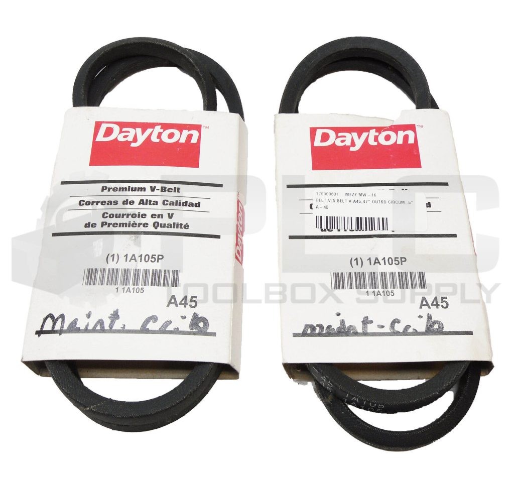 LOT OF 2 NEW DAYTON 1A105P V-BELT  A45