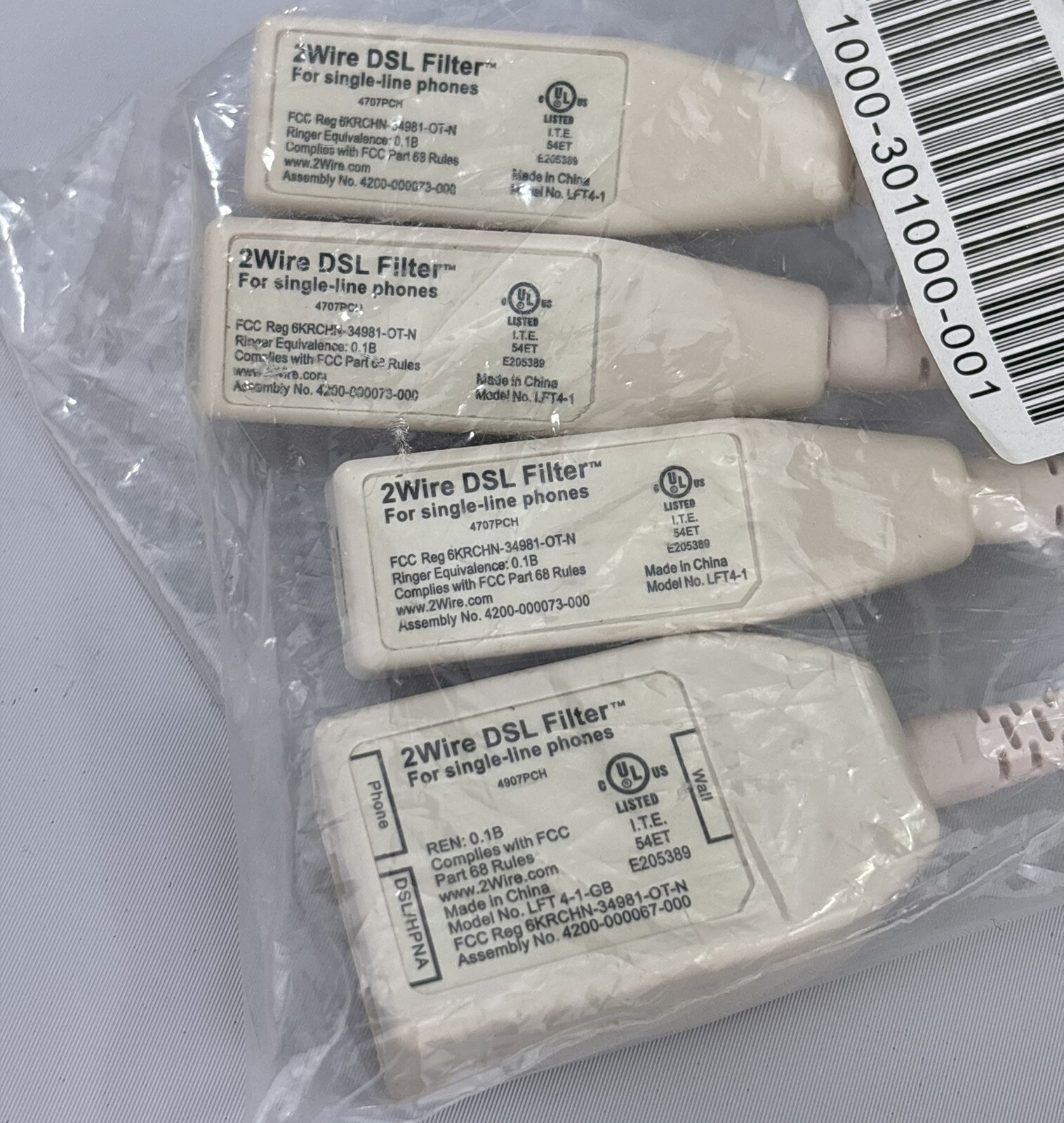 2Wire DSL Filter Kit 4 Pack Inline DSL Phone Filters
