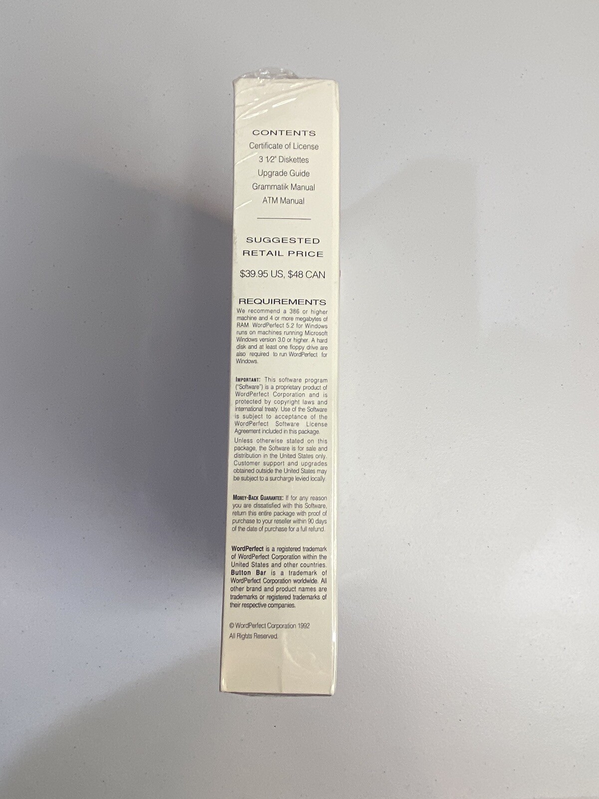 WordPerfect 5.2 For Windows Upgrade Version 1992