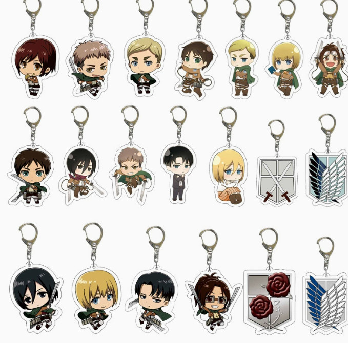 lot 20pcs Japanese anime mix Acrylic Keychain Key Chain Girls boy Keyring gifts