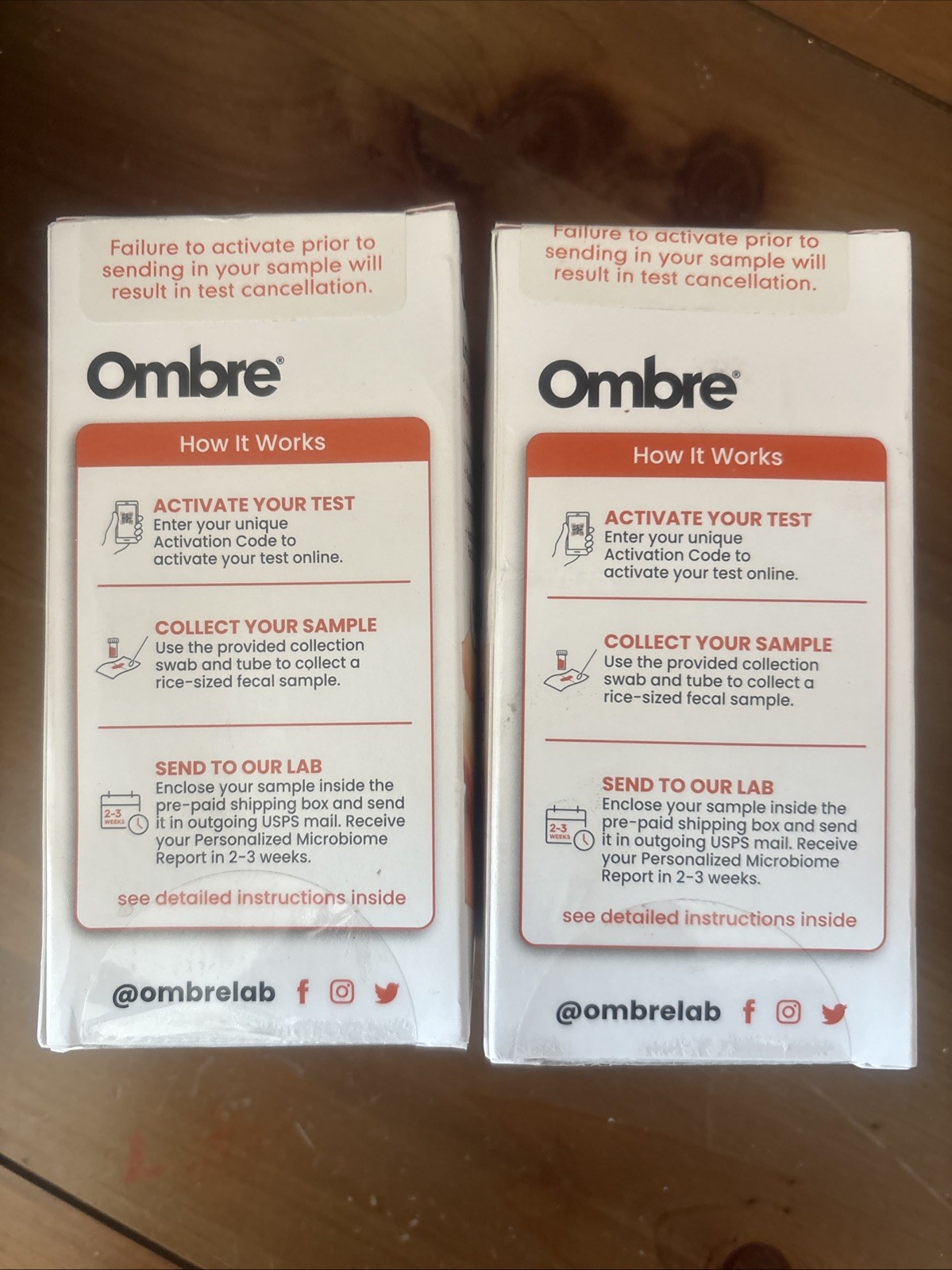 2x Ombre Gut Wellness Microbiome Home Test