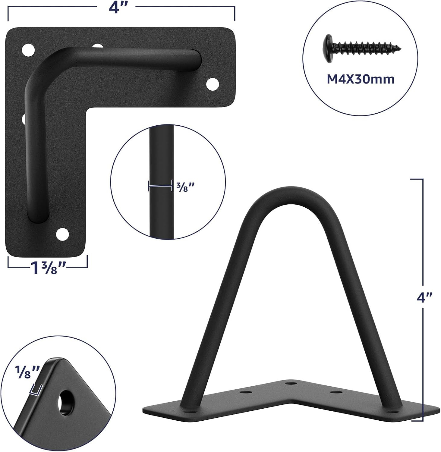4 Inch Heavy Duty Hairpin Furniture Legs, Metal Home DIY Projects for TV Stand,
