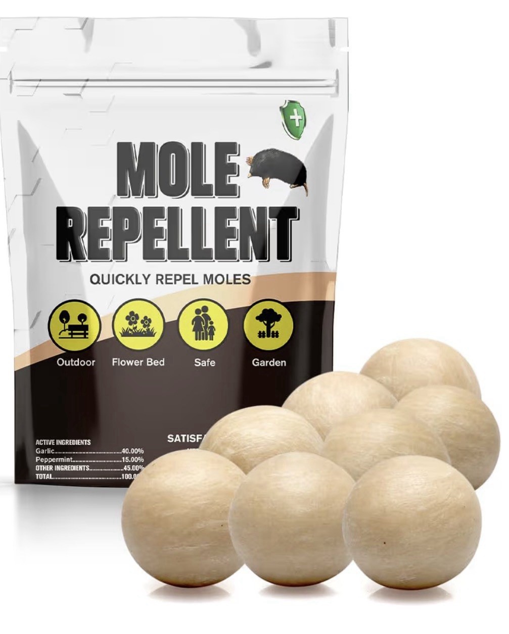 NEW Mole & Vole Repellent for Lawns 8 Balls; Sealed & Safe Plant-Based FREE SHIP