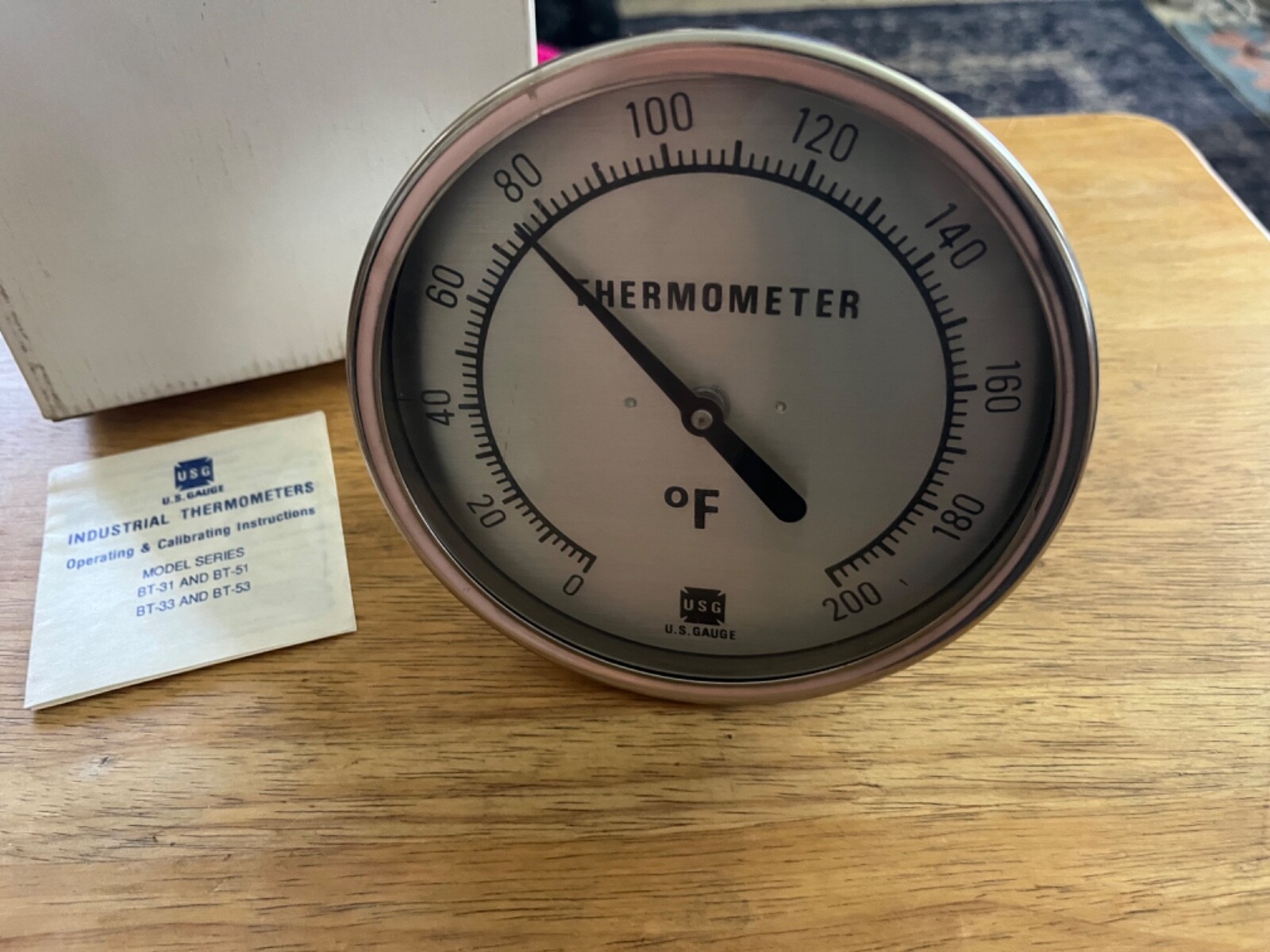 USG - Industrial Thermometer Gauge - 0-200 F US Gauge