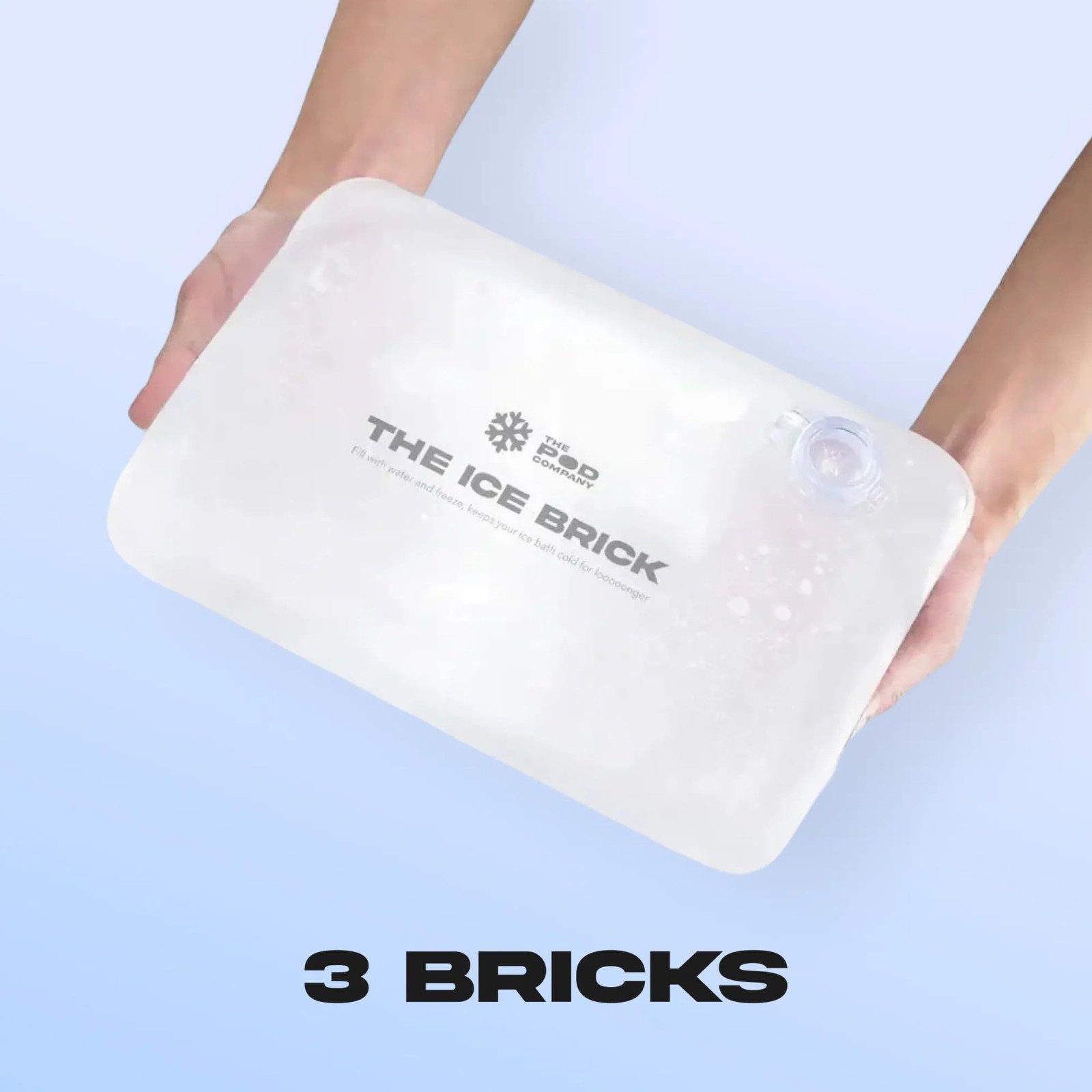3-Pack Reusable Ice Bricks, 3 lb Cold Plunge Blocks for Long-Lasting Cooling