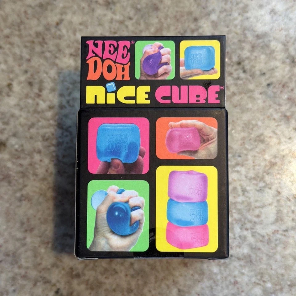 Nee Doh Nice Cube Super Solid Squish! - Blue Purple Pink  USA ***