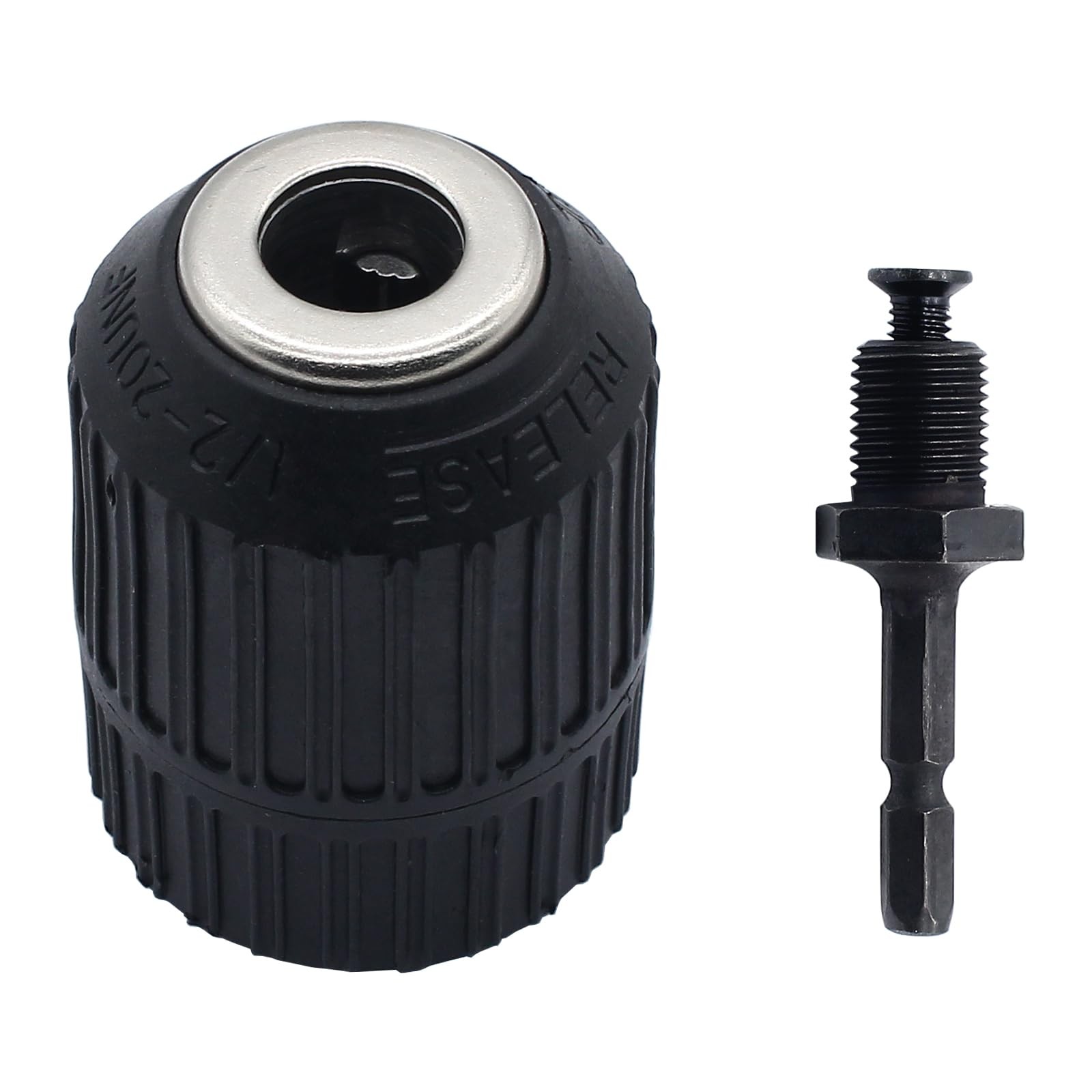 1/2" Quick Change Keyless Drill Chuck Adapter 2.0-13Mm, 1/4-Inch Hex Shank Keyle