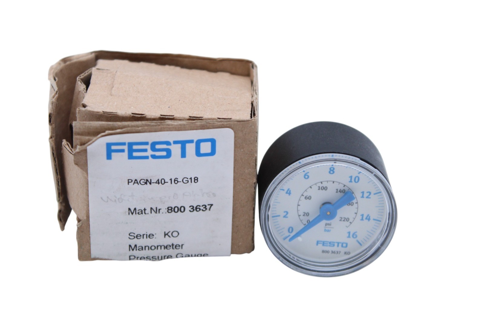 1PC NEW FESTO Pressure gauge PAGN-40-16-G18 8003637 Expedited Shipping