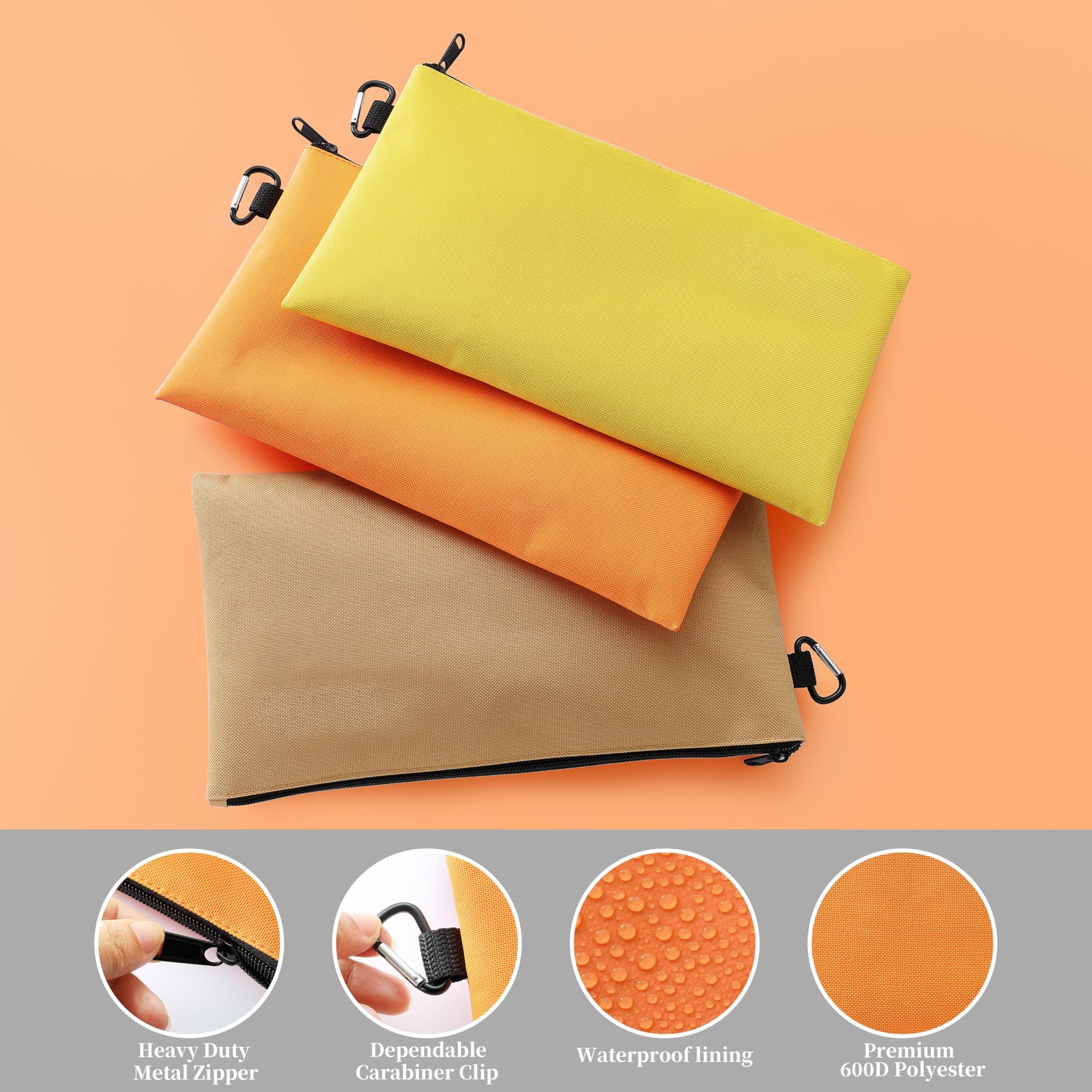 VRUIFA 3PCS Tool Pouches with Zipper