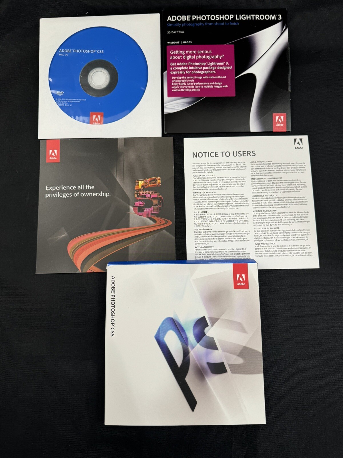 Adobe Photoshop CS5 Upgrade Mac OS Box w/ Discs & Manuals Complete